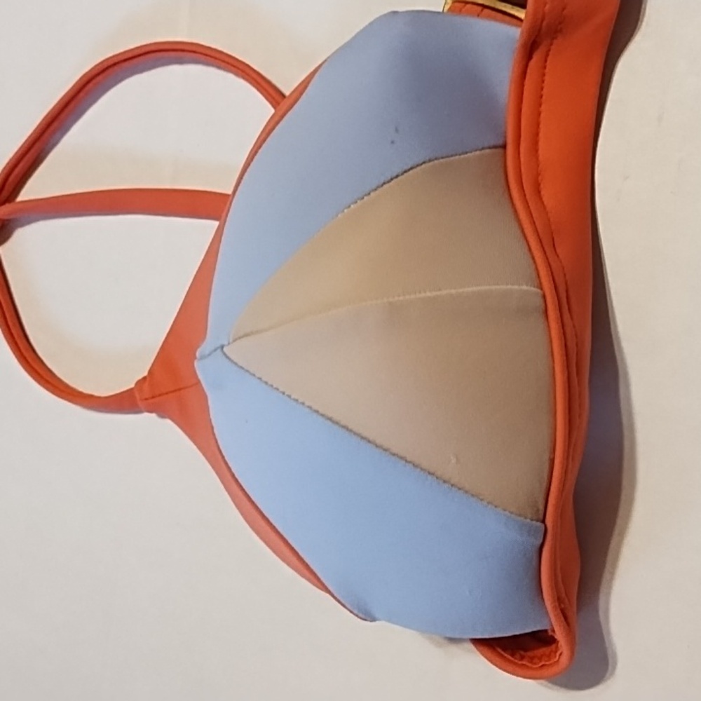 NWT Colorblock Bikini Top (M) - Picture 2 of 5